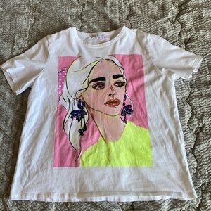 Zara Short Sleeves Cropped T-Shirt - Size L